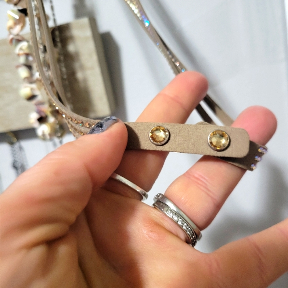 CLEAR OUT SALE NIB TOUCHSTONE Wrap-Star bracelet. Mocha. - Picture 2 of 3